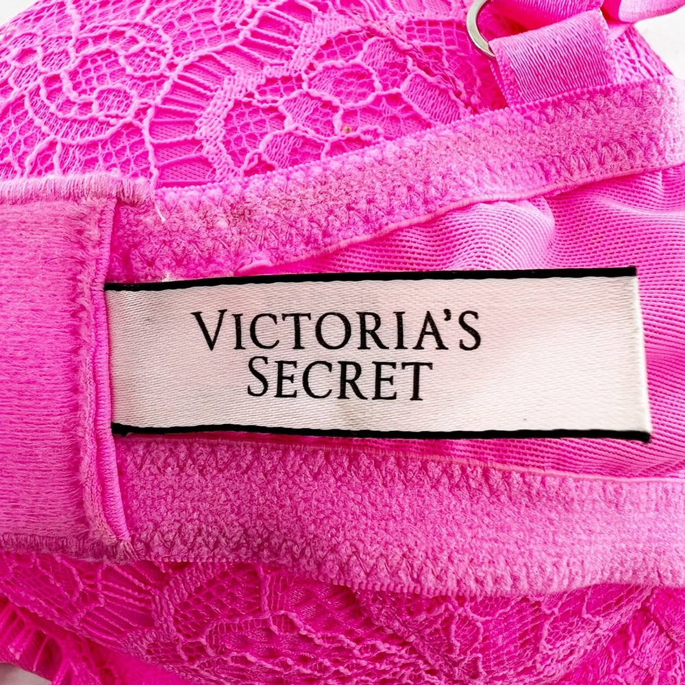 Victoria's Secret Dream Angels Push Up Lace Bra Hot Pink  34D - Picture 4 of 4
